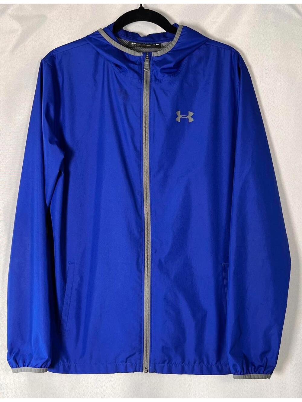 Under Armour Youth Lightweight Blue Windbreaker Jacket YXL Loose Fit